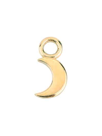 Moon Charm for Clicker Hoop, 14k Yellow Gold