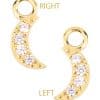 4-Gem Pave Moon Charm for Clicker Hoop, 14k Yellow Gold