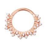 Snow Burst Daith Clicker Earring, 14k Rose Gold, 8-9mm
