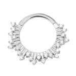 Snow Burst Daith Clicker Earring, 14k White Gold, 8-9mm