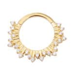 Snow Burst Daith Clicker Earring, 14k Yellow Gold, 8-9mm