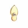 Bezel Pear w Gem Accent Push-In Stud Earring, 14k Yellow Gold