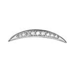 Pave Cheshire Moon Threaded Stud Earring, 14k White Gold