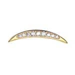 Pave Cheshire Moon Threaded Stud Earring, 14k Yellow Gold