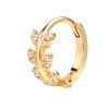 Pave Flower Vine Clicker Earring, 14k Yellow Gold