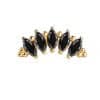 Marquise Cluster w Tribeads Threaded Stud Earring, 14k Yellow Gold
