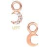 Mini Pave Crescent Moon Charm for Clicker Hoop, 14k Rose Gold