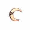 Mini Pave Crescent Moon Push-In Stud Earring, 14k Rose Gold