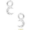 Mini Pave Crescent Moon Charm for Clicker Hoop, 14k White Gold