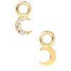 Mini Pave Crescent Moon Charm for Clicker Hoop, 14k Yellow Gold