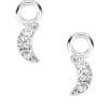 3-Gem Pave Moon Charm for Clicker Hoop, 14k White Gold