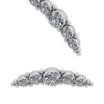 5-Gem Beaded Cluster Threaded Stud Earring, Titanium