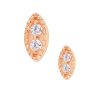Two Gem Marquise Threaded / Push-in Stud Earring, 14k Rose Gold