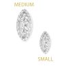 Two Gem Marquise Threaded / Push-in Stud Earring, 14k White Gold