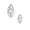 Two Gem Marquise Threaded / Push-in Stud Earring, 14k White Gold