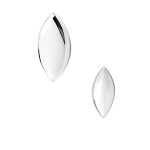 Solid Marquise Threaded / Push-in Stud Earring, 14k White Gold