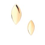Solid Marquise Threaded / Push-in Stud Earring, 14k Yellow Gold