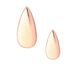 Solid Teardrop Threaded / Push-in Stud Earring, 14k Rose Gold