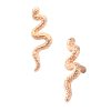 Delicate Snake Threaded Stud Earring, 14k Rose Gold