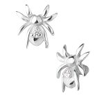 Gem Spider Threaded Stud Earring, 14k White Gold