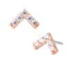 Pave Chevron Push-In Stud Earring, 14k Rose Gold