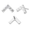 Pave Chevron Push-In Stud Earring, 14k White Gold