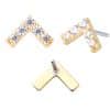 Pave Chevron Push-In Stud Earring, 14k Yellow Gold