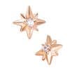 Northern Star Threaded Stud Earring, 14k Rose Gold