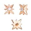 Northern Star Threaded Stud Earring, 14k Rose Gold