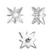 Northern Star Threaded Stud Earring, 14k White Gold