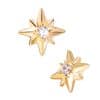 Northern Star Threaded Stud Earring, 14k Yellow Gold