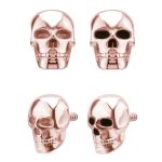 Skull Threaded Stud Earring, 18k Rose Gold