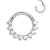 Prong Pave Daith Clicker Earring, 14k White Gold