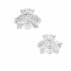 Junipurr Mini Bee Push-In Stud Earring, 14k White Gold