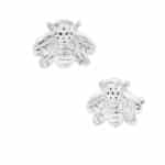 Junipurr Mini Bee Push-In Stud Earring, 14k White Gold