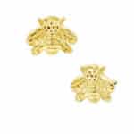 Junipurr Mini Bee Push-In Stud Earring, 14k Yellow Gold