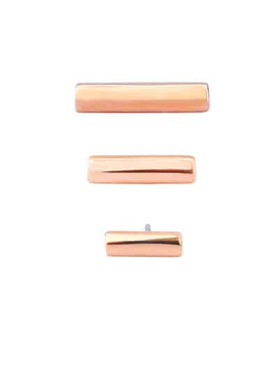 Dome Bar Threaded / Push-In Stud Earring, 14k Rose Gold