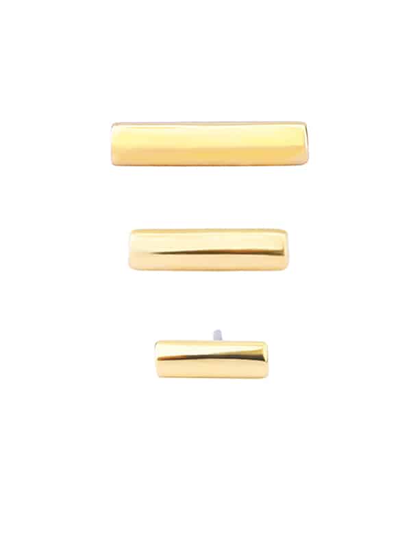 Dome Bar Threaded / Push-In Stud Earring, 14k Yellow Gold