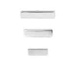Flat Bar Threaded / Push-In Stud Earring, 14k White Gold