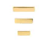 Flat Bar Threaded / Push-In Stud Earring, 14k Yellow Gold