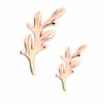 Olive Branch Threaded Stud Earring, 14k Rose Gold