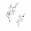 Olive Branch Threaded Stud Earring, 14k White Gold