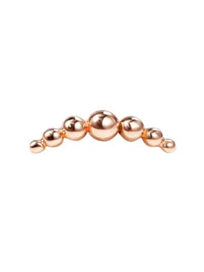 Beaded Curve Threaded Stud Earring, 14k Rose Gold