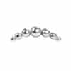 Beaded Curve Threaded Stud Earring, 14k White Gold