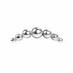 Beaded Curve Threaded Stud Earring, 14k White Gold