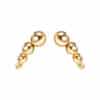 Mini Beaded Curve Threaded Stud Earring, 14k Yellow Gold