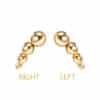 Mini Beaded Curve Threaded Stud Earring, 14k Yellow Gold