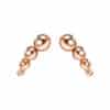 Mini Beaded Curve Threaded Stud Earring, 14k Rose Gold