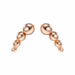 Mini Beaded Curve Threaded Stud Earring, 14k Rose Gold