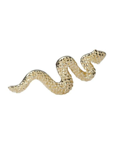 Slithering Snake Push-In Stud Earring, 14k Yellow Gold